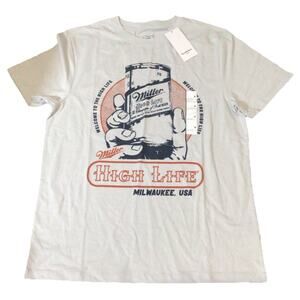 Miller High Life Beer Graphic T-Shirt M Vintage Style Tee Champagne of Beers